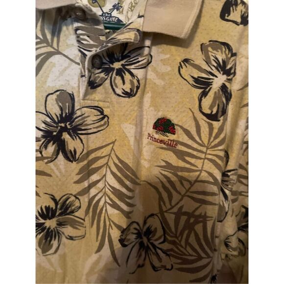 The Skins Game Mens Tan Tropical Print Hawaiian Short Sleeve Polo Size XXL - Picture 3 of 13